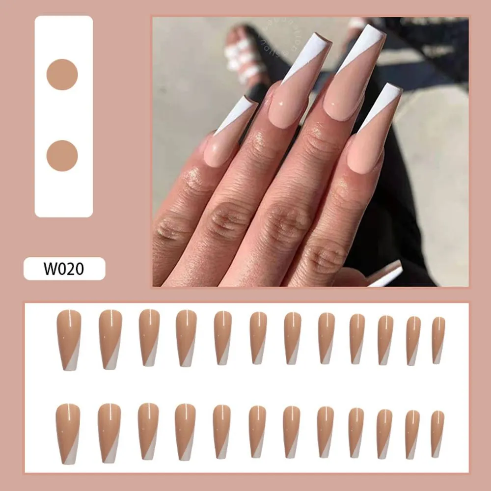 24pcs/Box Long Coffin False Nails with Dragon Pattern Design Ballerina Manicure Patches Press On Nails Full Cover Nail Tips-Nail Inspo