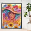 Sunflower Eye Girl - Round AB Drills Diamond Painting(45*55cm)