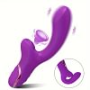 2 w 1 dildo wibrator dla G-punktu i klitorisa, silikonowy wibrator lizania i ssania języka, seksywna zabawka lizania klitorisa z 10 trybami lizania języka i 10 trybami wibracji
