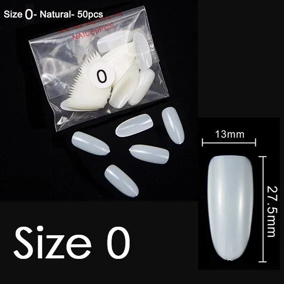 50Pcs/bag Natural Clear Nails Same Size Of Oval Shape False Nail Tips Purchase Specific Sizes Fake Nails For Paintting Prastic-Nail Inspo