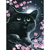 >SALE<DIY Full Round Drill Diamond Painting 5D Black Cat Poster Kit (NH2054)