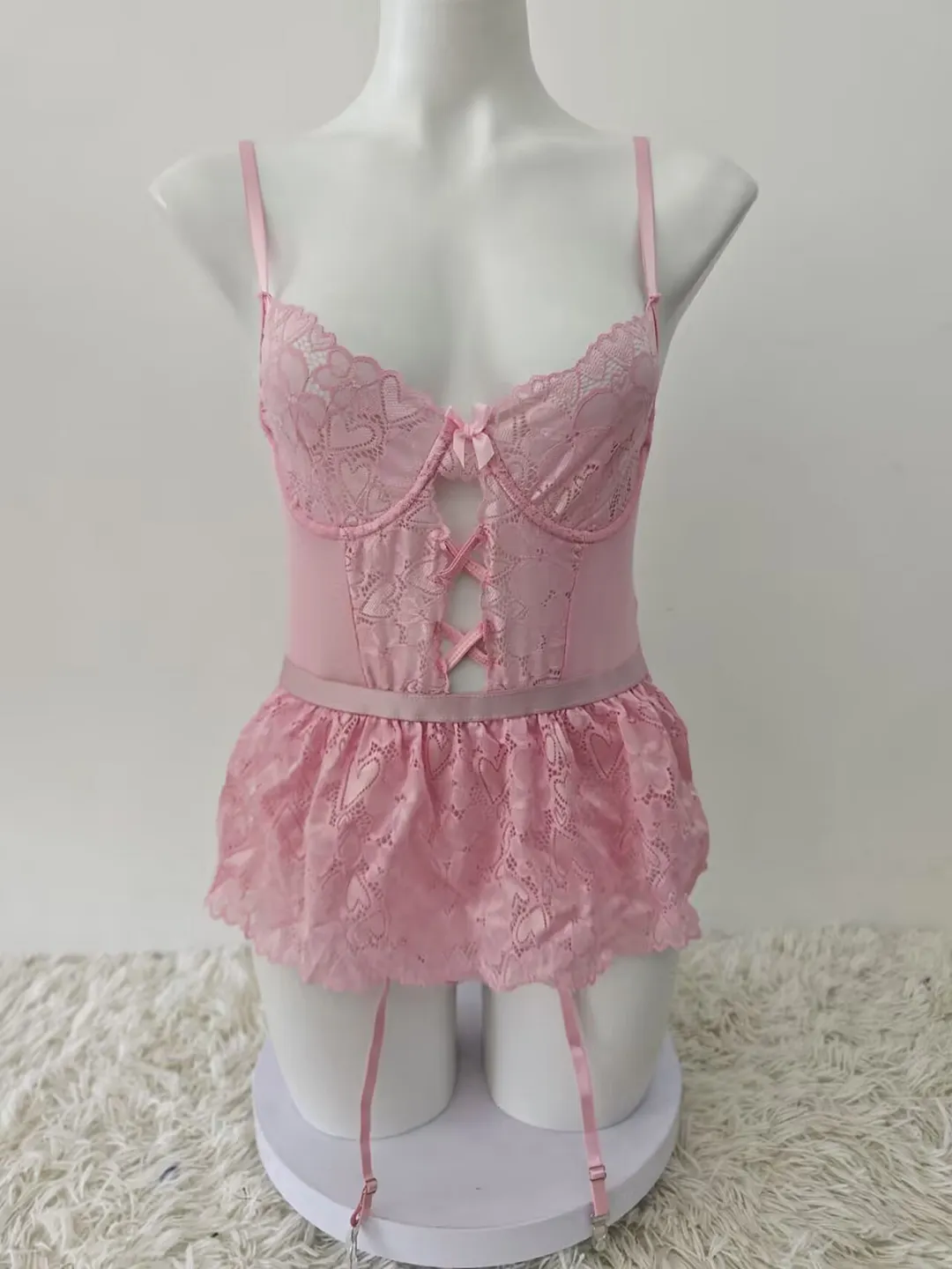 Churchf Sex Lingerie Sexy Body Lace Splicing Back Perspective Lingerie Conjoined