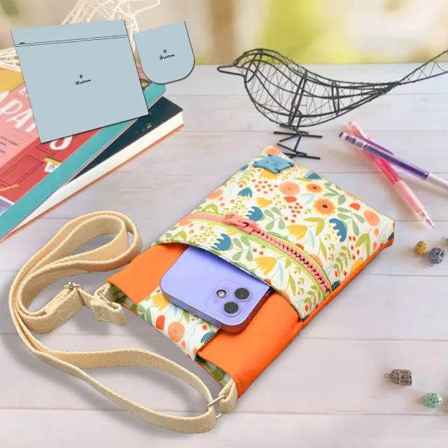 DIY Cell Phone Bag Template-Tutorial Included