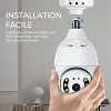 Cam&eacute;ra de s&eacute;curit&eacute; wifi sans fil avec ampoule