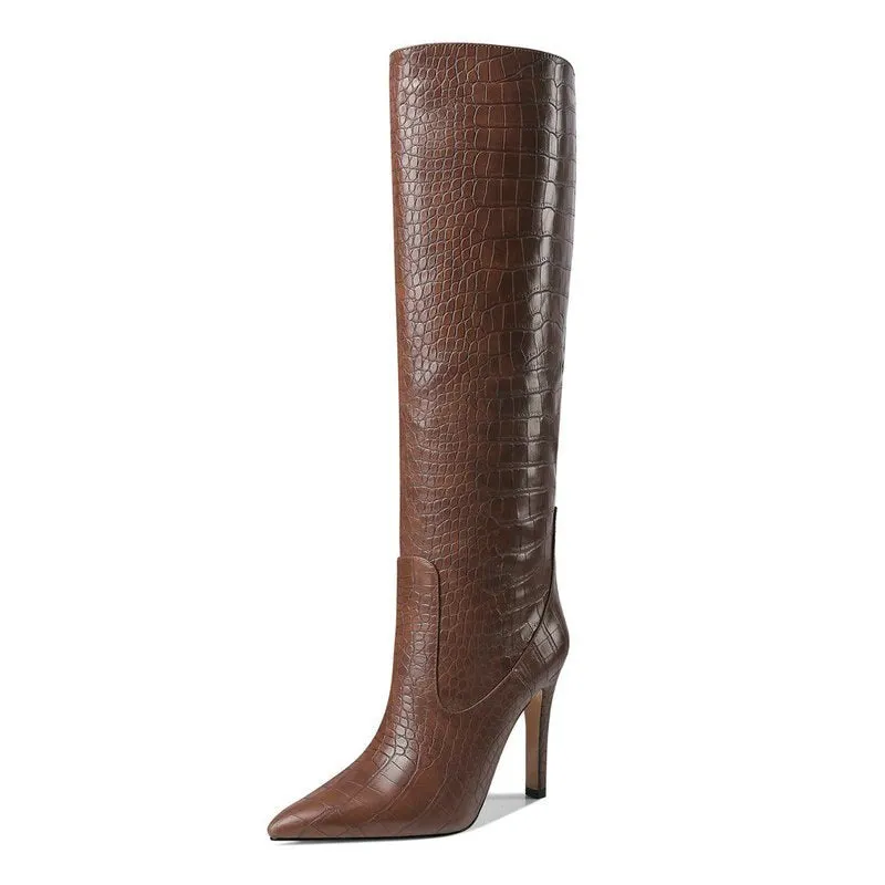 sexy knee high boots women nightclub shoes Big size 34-43 New brand women boots pointed toe stiletto high heels boots