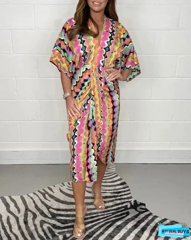 DIANE - PRINTED KIMONO DRESS