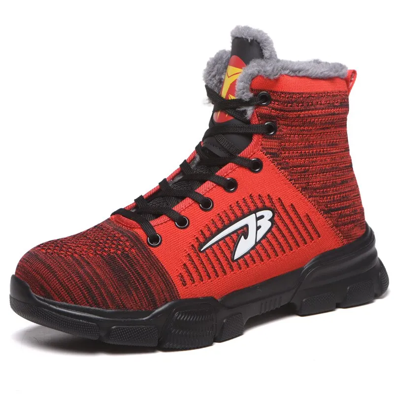 Indestructible Ryder Shoes Men and Women Work Safety Shoes Steel Toe Cotton High-Top Ankle Boots Puncture-Proof Work Sneakers