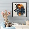 (US Local)Paint By Numbers Kit On Canvas DIY Oil Art Wolf Picture Home Decor40x40cm