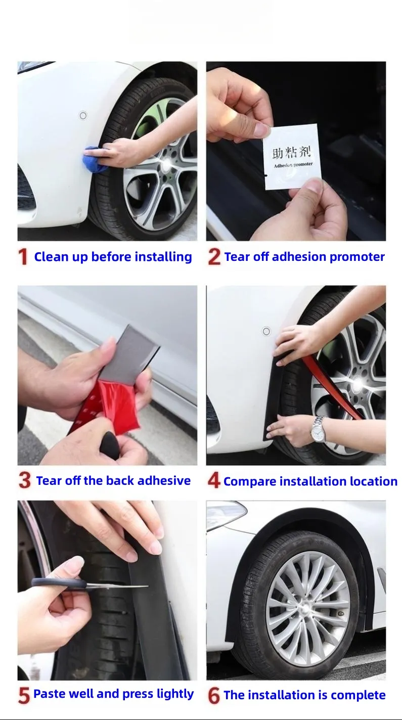 Car carbon fiber modified wide body wheel eyebrow anti-scratch and anti-collision strip