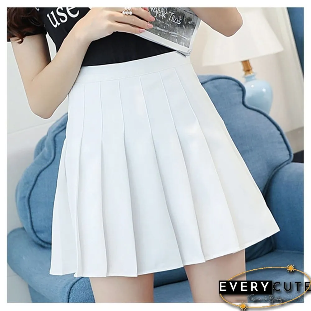 Women Fashion Summer High Waist Pleated Skirt Wind Cosplay Skirt