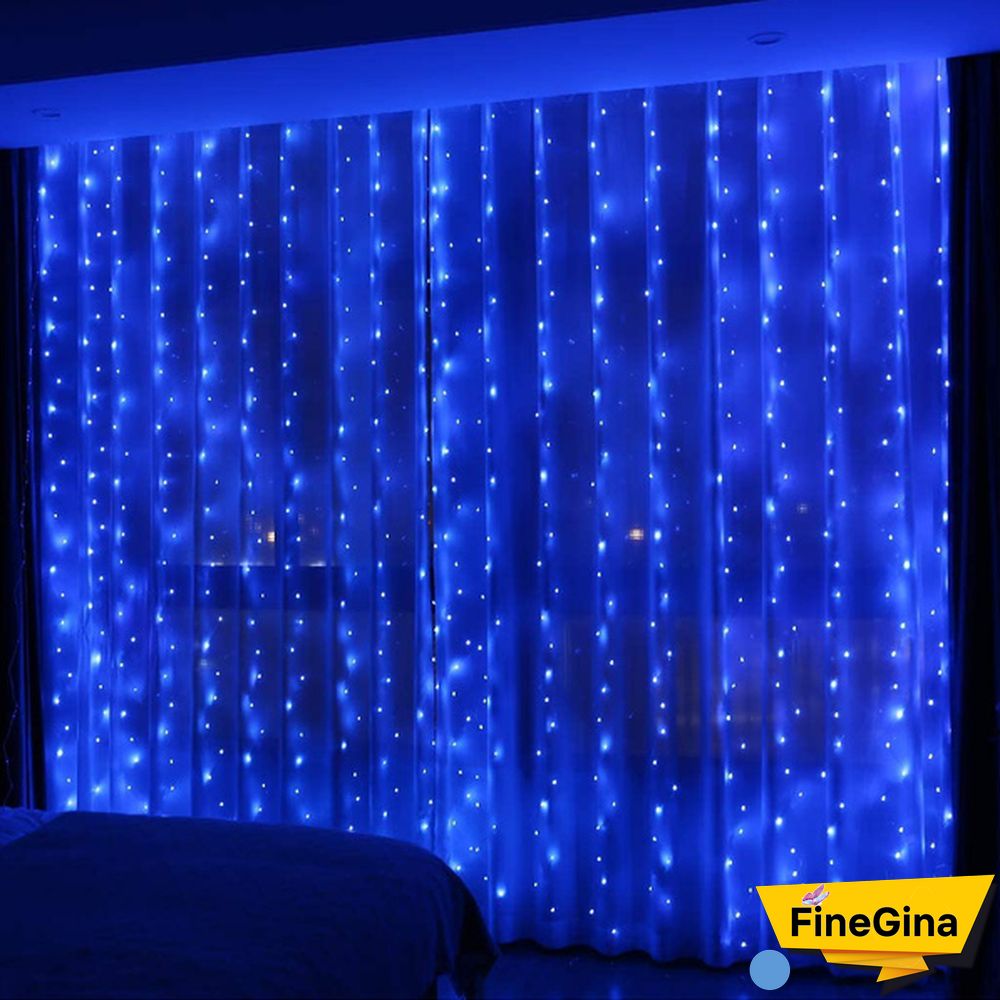 300LED Curtain String Lights 8 Modes with Remote Control Waterproof Fairy Lights Wedding Party Room Christmas Decoration Lights USB Powered