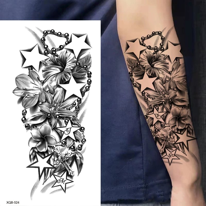 Sdrawing Forest Wolf Tattoo Sticker For Men Tiger Skull Skeleton King Animal Fake Tattoo for Women Tattoo Temporary Waterproof