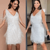 Vestido sexy de princesa com decote em V