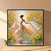 Sunflower Girl-Partial Special Shaped Diamond painting 30*30CM