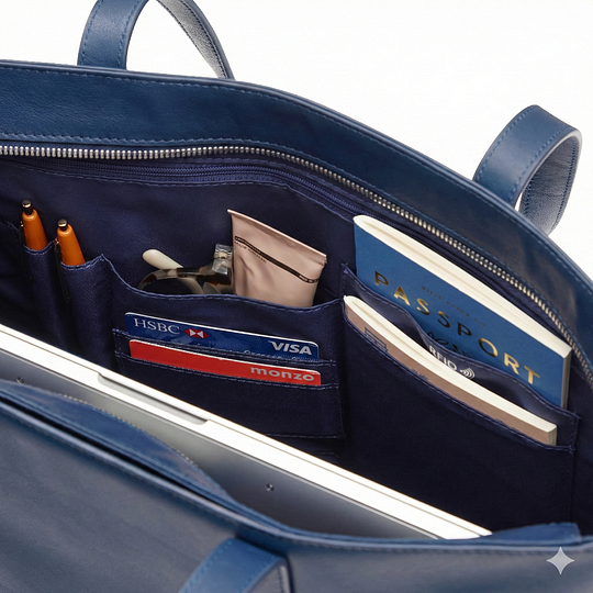 Knomo Maddox Leather Laptop Tote Briefcase