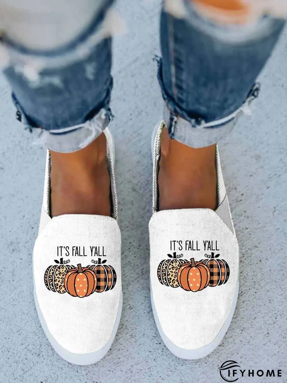 Halloween Pumpkin Patchwork Flat Shoes | IFYHOME