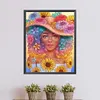 Sunflower Eye Girl - Round AB Drills Diamond Painting(45*55cm)