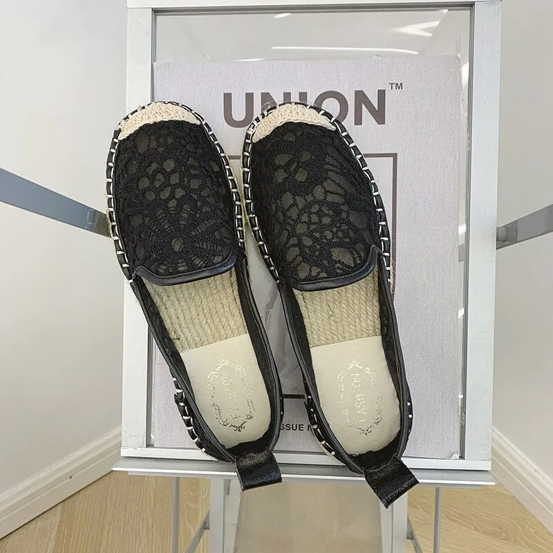 2021 New Espadrilles Women's Fashion Flat Shoes 2021 Sapatos Flax Ballet Chaussure for Espadrille Comfortable Slippers