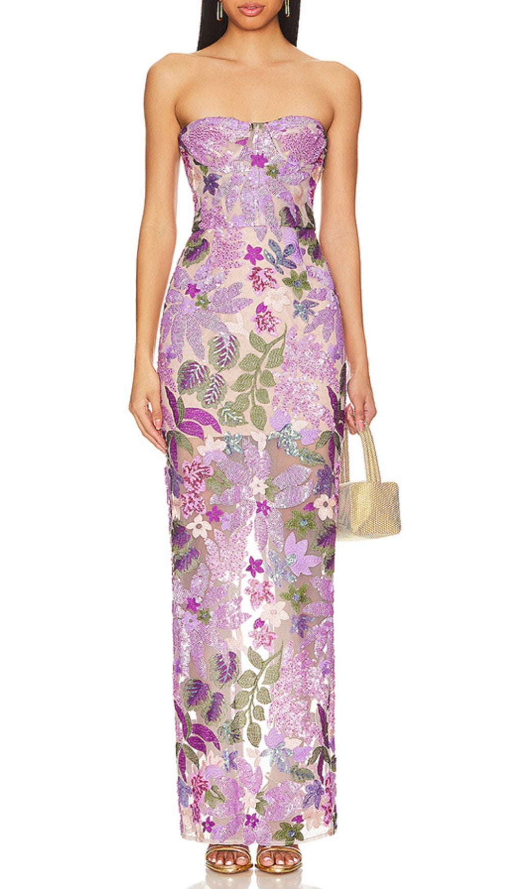 Asenath Sequin Embellished Maxi Dress Flowering Girl
