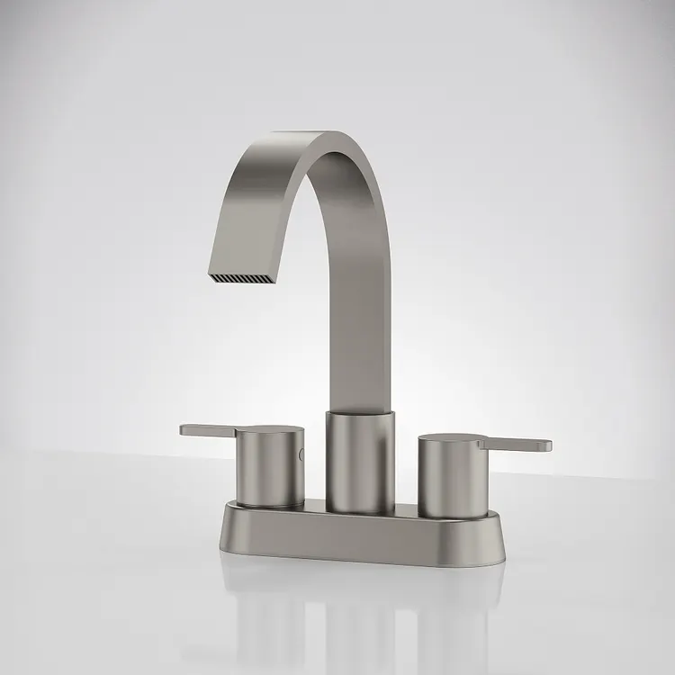 EVERSTEIN 2 Handle Stainless Steel Centerset Bathroom Sink Faucet Brushed Nickel