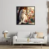 Cats And Flowers On Windowsill- 18CT Stamped Cross Stitch 30*30cm/11.81*11.81in
