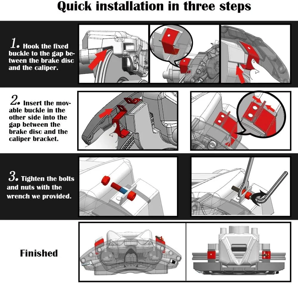 Car caliper modification: Aluminum alloy brake caliper cover decoration (aluminum alloy screw fixing type)