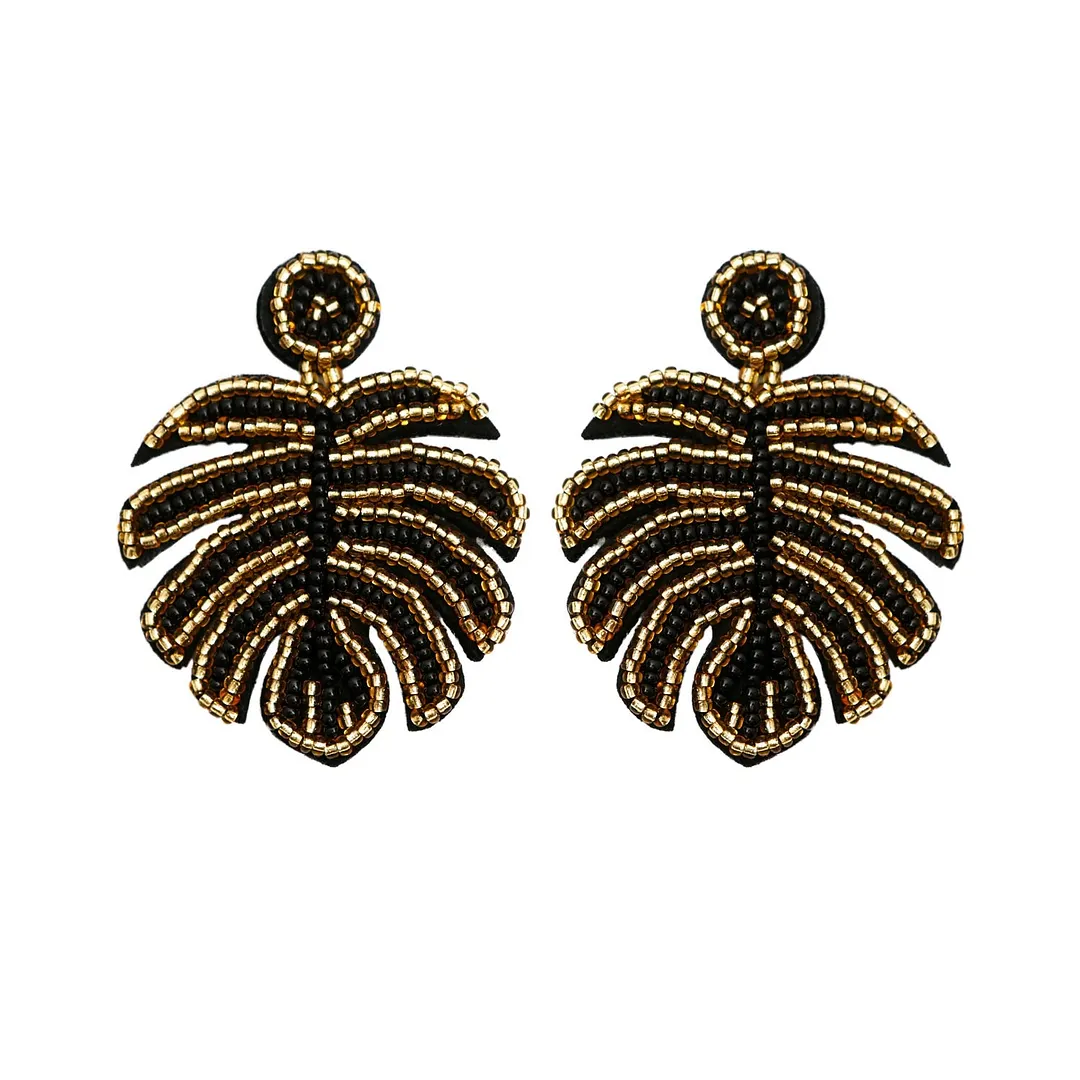 Dvacaman Bohemian Colourful Weave Beaded Flower Statement Drop Earrings Women Ethnic Handmade Seed Beads Dangle Earrings Jewelry