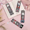 (US Local)8Pcs DIY Skull Diamond Painting Art Bookmarks with Crystal Pendants for Gift