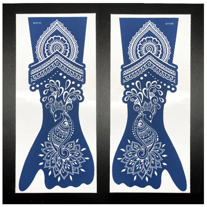 Indian Henna Rose Lace Flower Tattoo Stencil Women DIY Body Legs Arm Art Airbrush Painting Mandala Tattoo Stencil Template