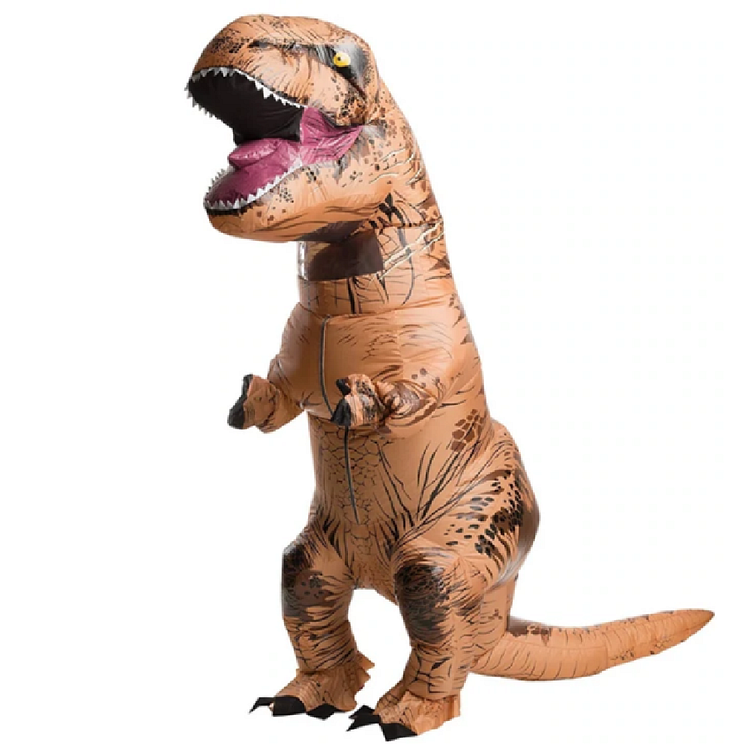 Adult Kids Funny T Rex Inflatable Dinosaur Costume Jurassic World Cosplay Halloween Carnival Party Suit