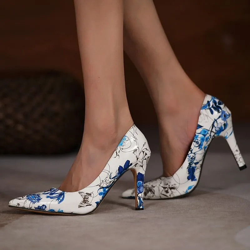 Snake Print Women Sandals Summer Sexy Single Shoes Metal Chain High Heels Office Ladies Pumps Fashion Female Thin Heels Shoes