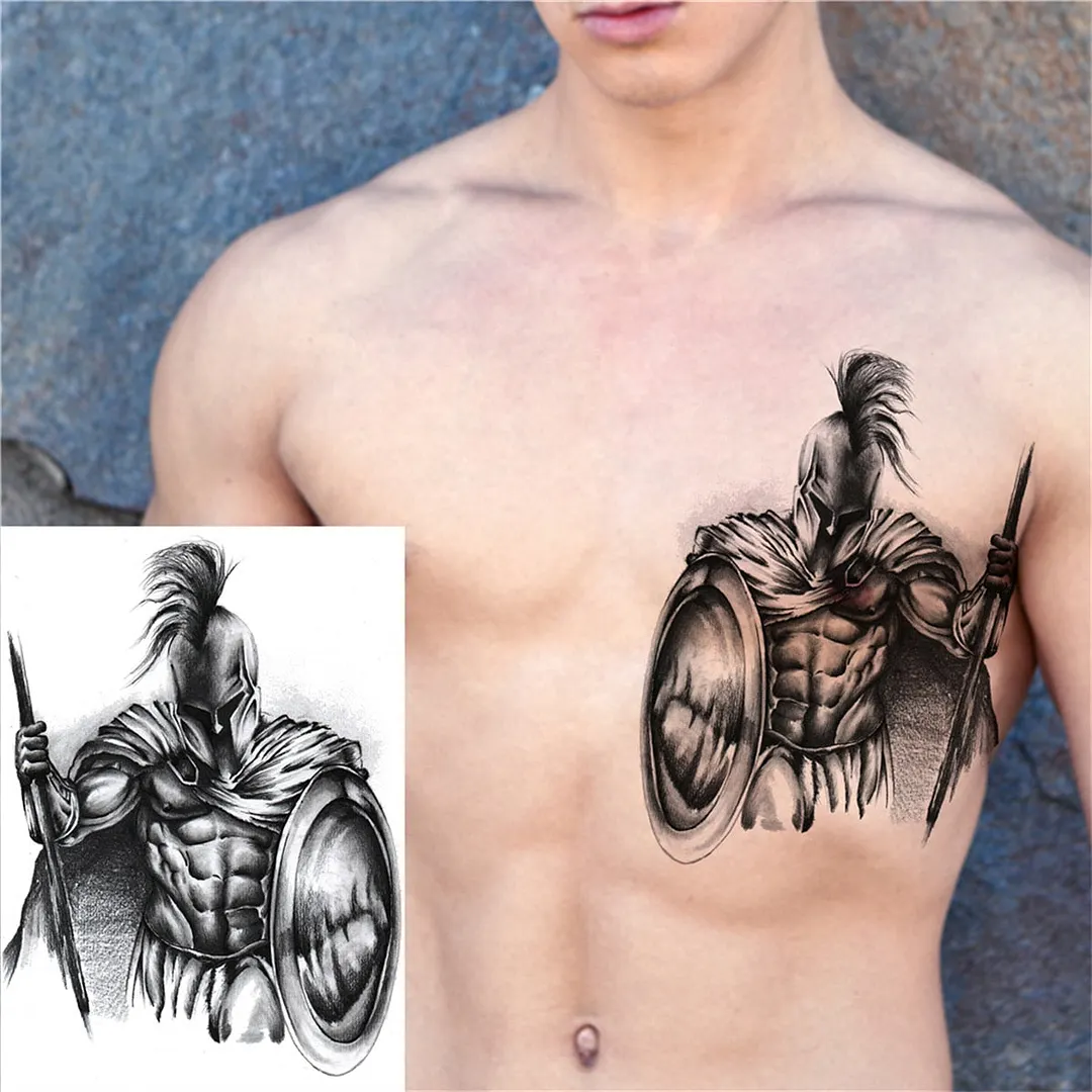 3D Lion Tiger Temporary Tattoos For Men Women Adult Black Wolf Tattoo Sticker Realistic Fake Bear Mountain Disposable Tatoo Body