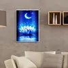 >SALE<5D DIY Diamond Painting Moon White Lotus Kits Full Round Drill Wall Decor Art