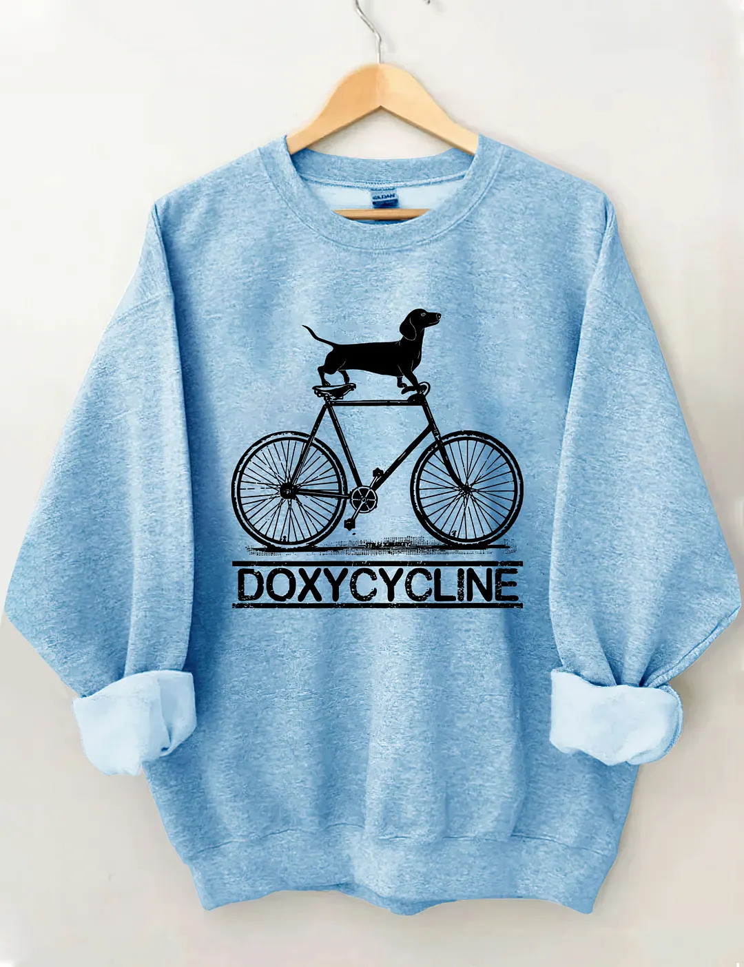 Doxycycline Dachshund On Bicycle Pharmacists Sweatshirt
