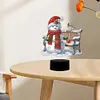 (US Local)Acrylic Double Sided Xmas Snowman 5D Diamond Painting Night Light for Tabletop