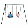 [US Local Warehouse] Swing Set Frame Rust Proof Outdoor Swing Stand Backyard Metal Hammock Stand Set Double Swinging Frame Set for Kindergarten Shopping Mall Park