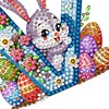 (US Local)PET Double Sided Special Shaped Easter Alphabet DIY Diamond Painting Keychain