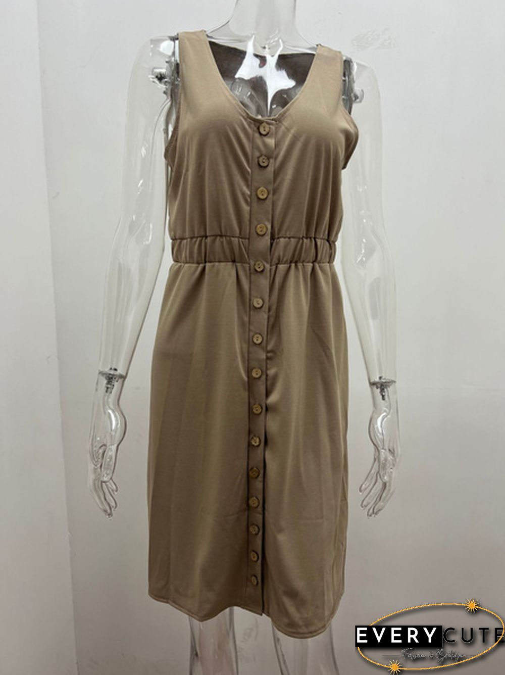 Dress Spring Summer New Solid Sexy Off-the-shoulder High Waist Sleeveless Tank Casual Midi Women Plus Size Streetwear Sundress