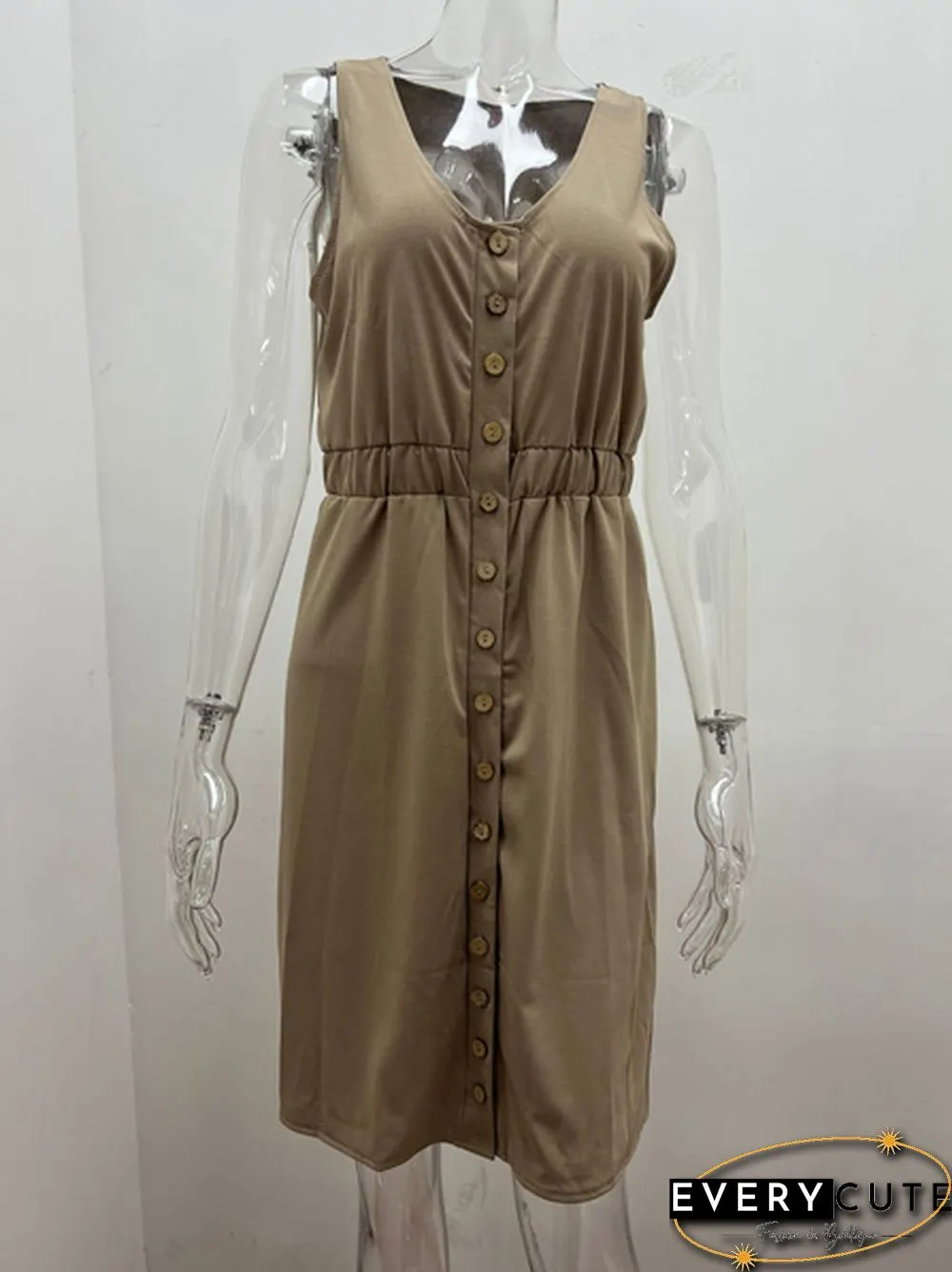 Dress Spring Summer New Solid Sexy Off-the-shoulder High Waist Sleeveless Tank Casual Midi Women Plus Size Streetwear Sundress