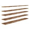 [US Local Warehouse] 5 Tier Floating Shelves Long Wooden Shelf 72x11.81in Adjustable Display Bookshelf with Heavy-Duty Bracket for Living Room Bathroom Kitchen