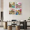 (US Local)4Pack Houses-Full Round Diamond Painting(40x40cm)