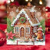 (US Local)6PCS DIY Diamond Art Greeting Cards Congratulation Card & Gift (Gingerbread Man)