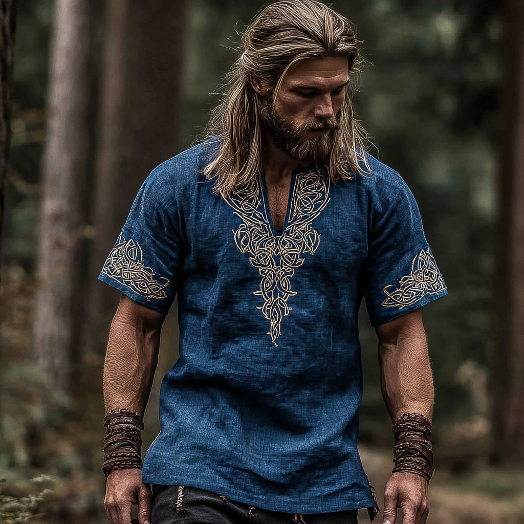 Men's Vintage Viking Celtic Knot Art Gradient Shirt