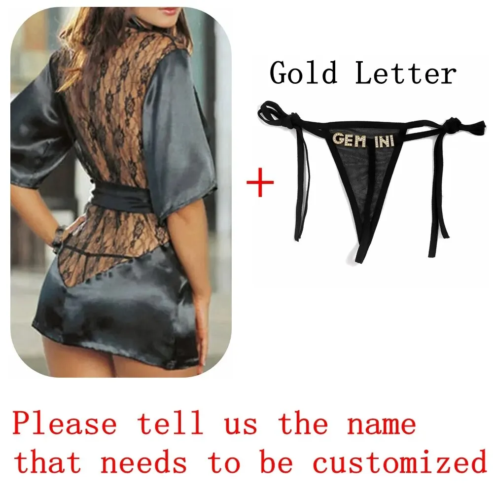 Billionm Sexy Lingerie with Custom Name T-back Women Hot Erotic Underwear Nightwear Sex Costumes Apparel Girlfriend Wife Sexy Gift