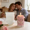 3D Rose Flower Mould Silicone Wave Spiral Candle Mould Reusable Easy To Demold for Wedding Valentine Day DIY Home Decor Gift (Style B)