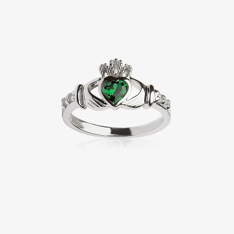 Claddagh Emerald Ring
