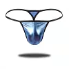 Men&lsquo;s Sexy Bright Faux Leather Pouch G-string Thongs Underwear Male Bikini Panties