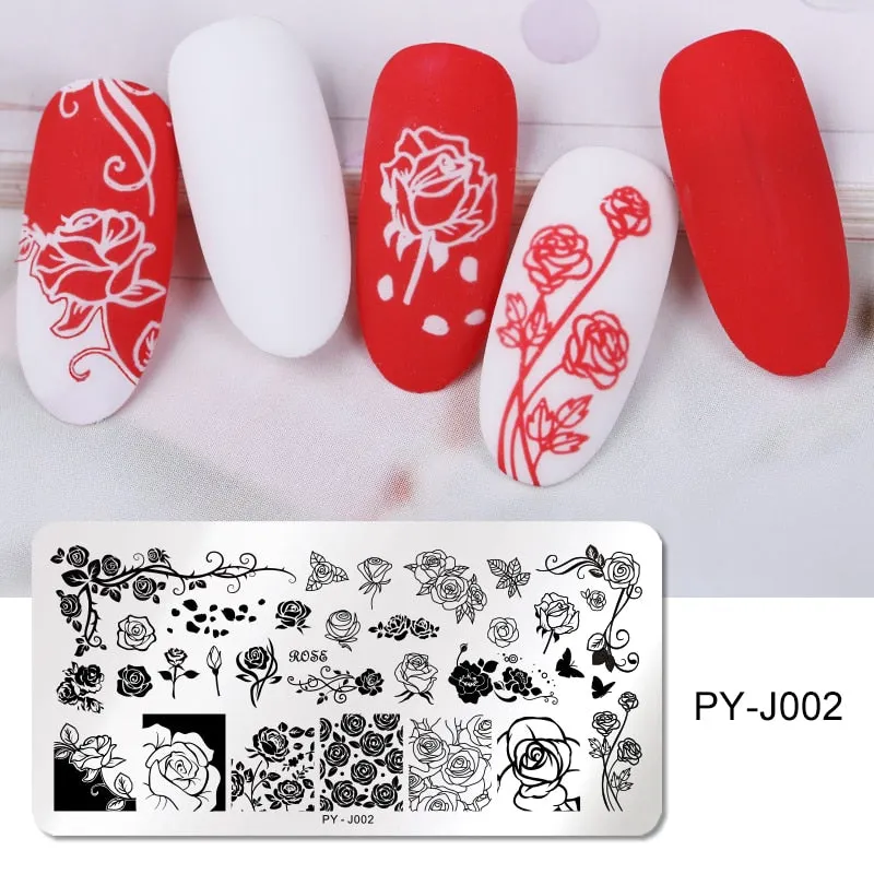 PICT YOU Nail Stamping Plates Snow Winter Nail Art Stamp Template idea nail Image Plate Stainless Steel Stencil Tools-Nail Inspo