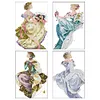 (Multi Style)Queen Of Seasons-Full Embroidery 2 Strands 14CT Stamped Cross Stitch-41*59CM