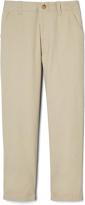 French Toast Boys' Adjustable Waist Straight Fit Stretch Twill Chino Pant